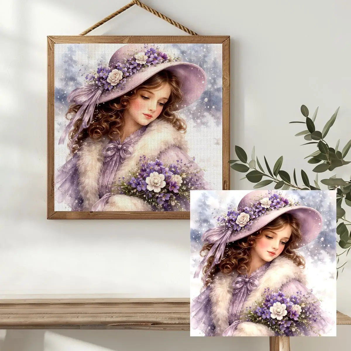 Victorian Lady in Lavender Cross Stitch Kit 💜🌸✨