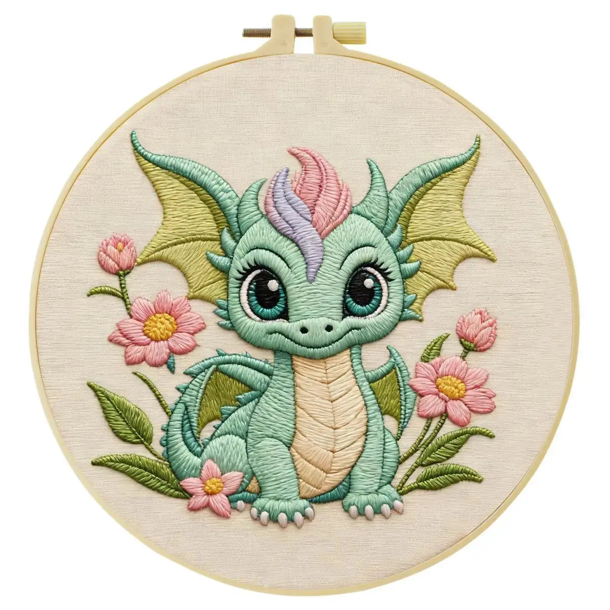 Baby Dragon Embroidery Kit 🐉🌸 Kits For Stitchers