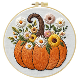 Autumn Floral Pumpkin Embroidery Kit