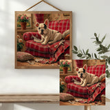 Mischievous French Bulldog Cross Stitch Kit 🐾🛋️