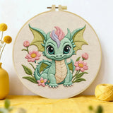 Baby Dragon Embroidery Kit 🐉🌸 Kits For Stitchers