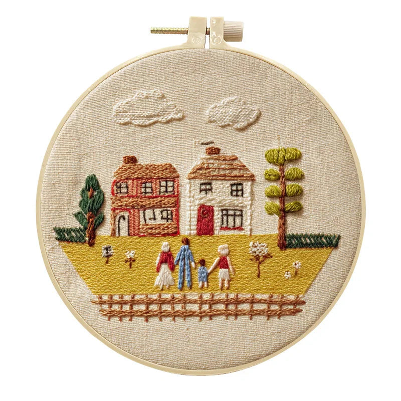 Custom Family Portrait Embroidery Kit – Personalized DIY Hand Embroidery Hoop Art Set from Photo