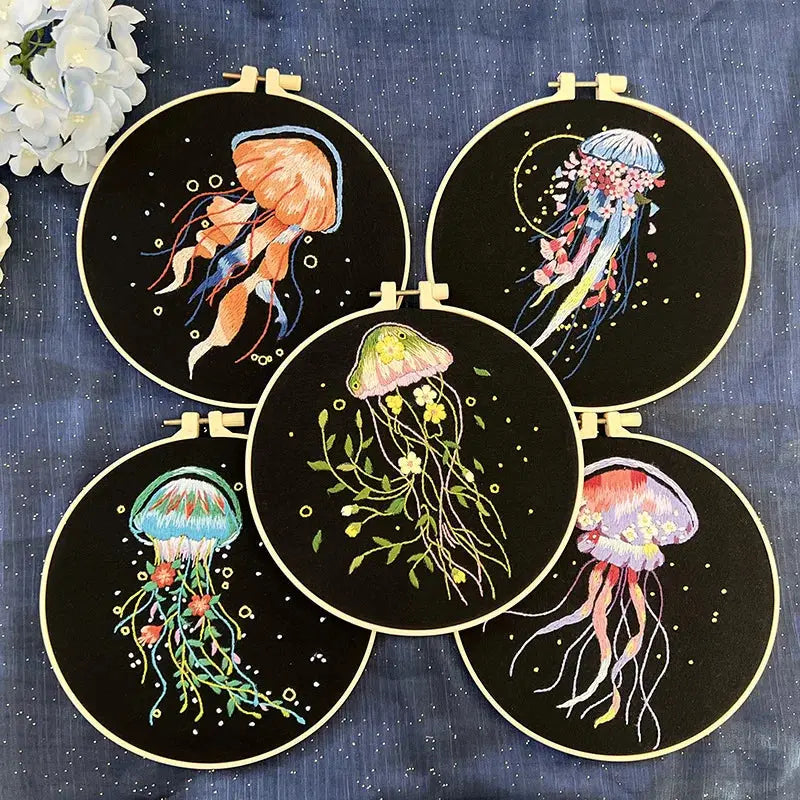 Jellyfish Embroidery Starter Kit The Stichers Heavane