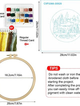 Woodland Moose Embroidery Kit – Rustic Forest DIY Hand Embroidery Hoop Art Set