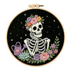 Floral Skeleton Embroidery Kit – Set of 3