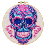 Sugar Skull Embroidery DIY Kit – Colorful Day of the Dead Beginner Stitching Kit with Hoop, Pattern & Threads The Stichers Heavane
