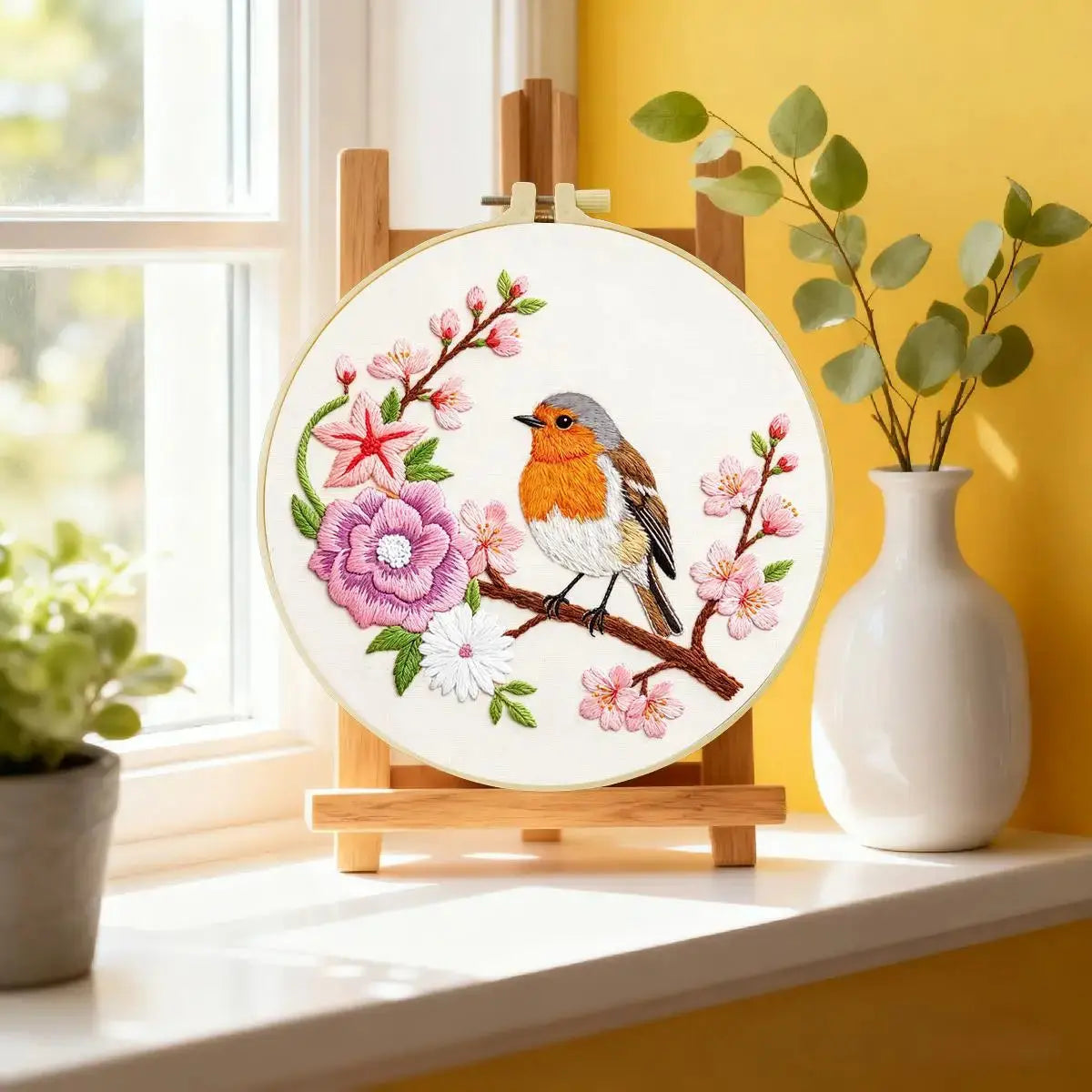 Robin Blossom Embroidery Kit Kits For Stitchers