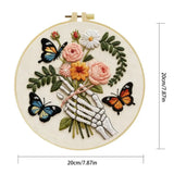 Skeleton Hand Floral Bouquet Embroidery Kit 🦋💐💀 Kits For Stitchers