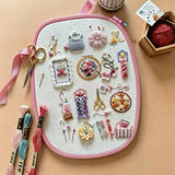 Cute Sewing & Embroidery Tools Pattern – DIY Craft Lover Hand Embroidery Kit with Floral Needlework Accessories Design