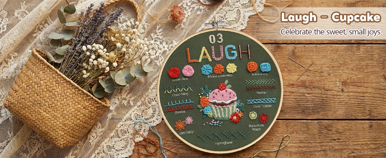 Love, Laugh & Live Beginner Embroidery Kit Kits For Stitchers
