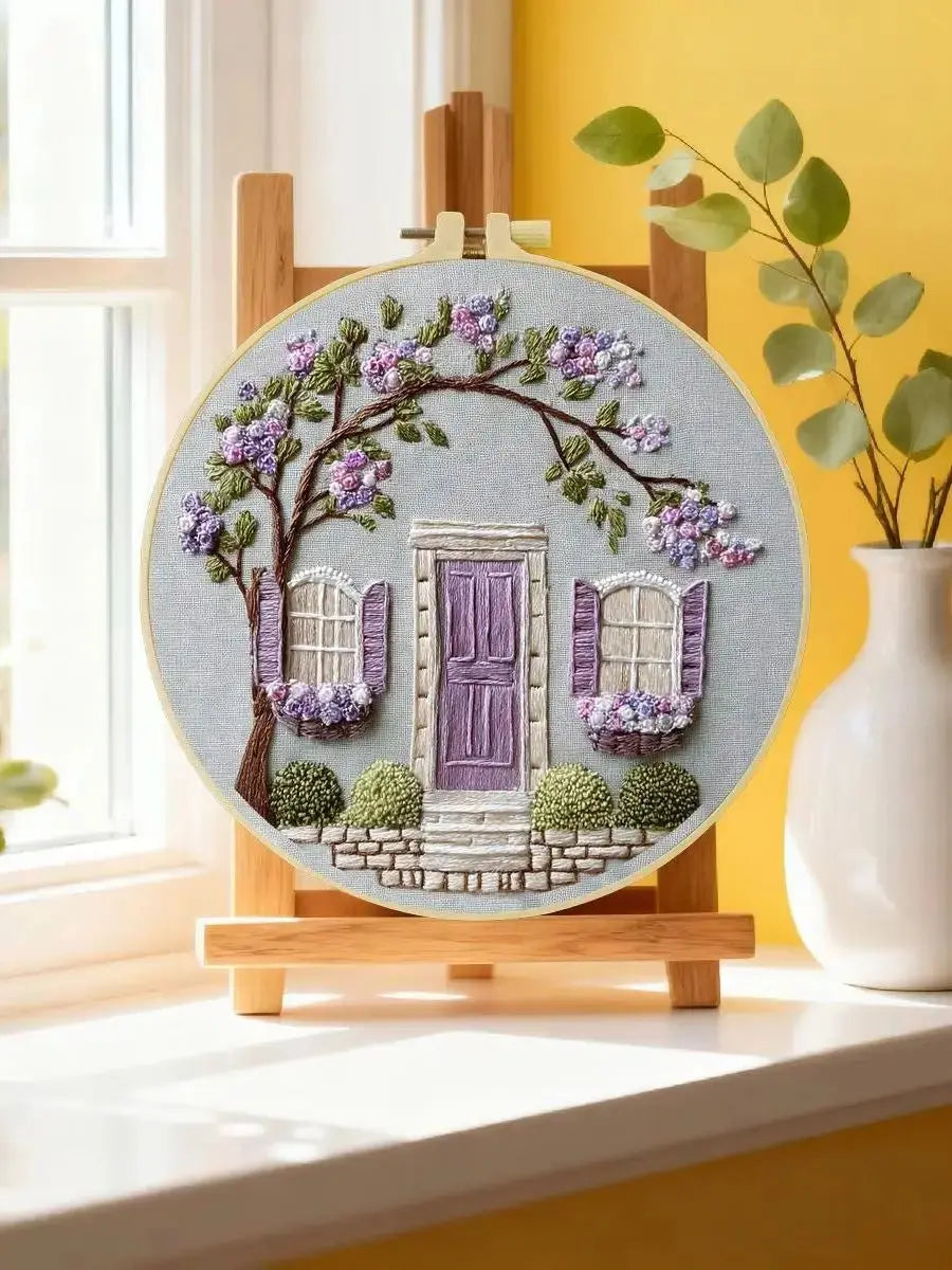 Lavender Cottage Embroidery Kit Kits For Stitchers