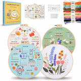 4-Piece Beginner Embroidery Learning Kit Kits For Stitchers