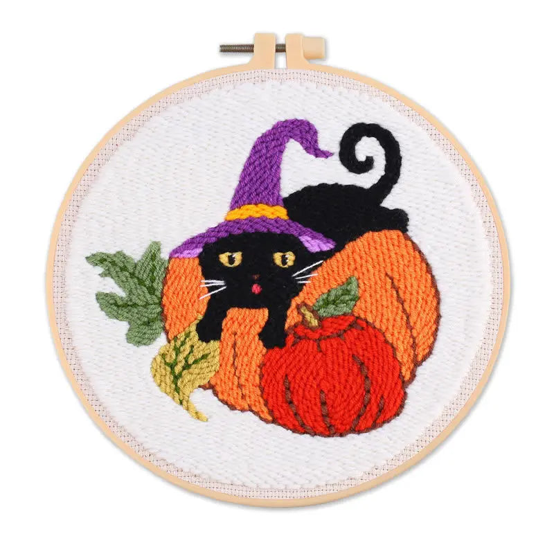 Cute Halloween Pumpkins & Ghosts Embroidery Kit – Set of 3