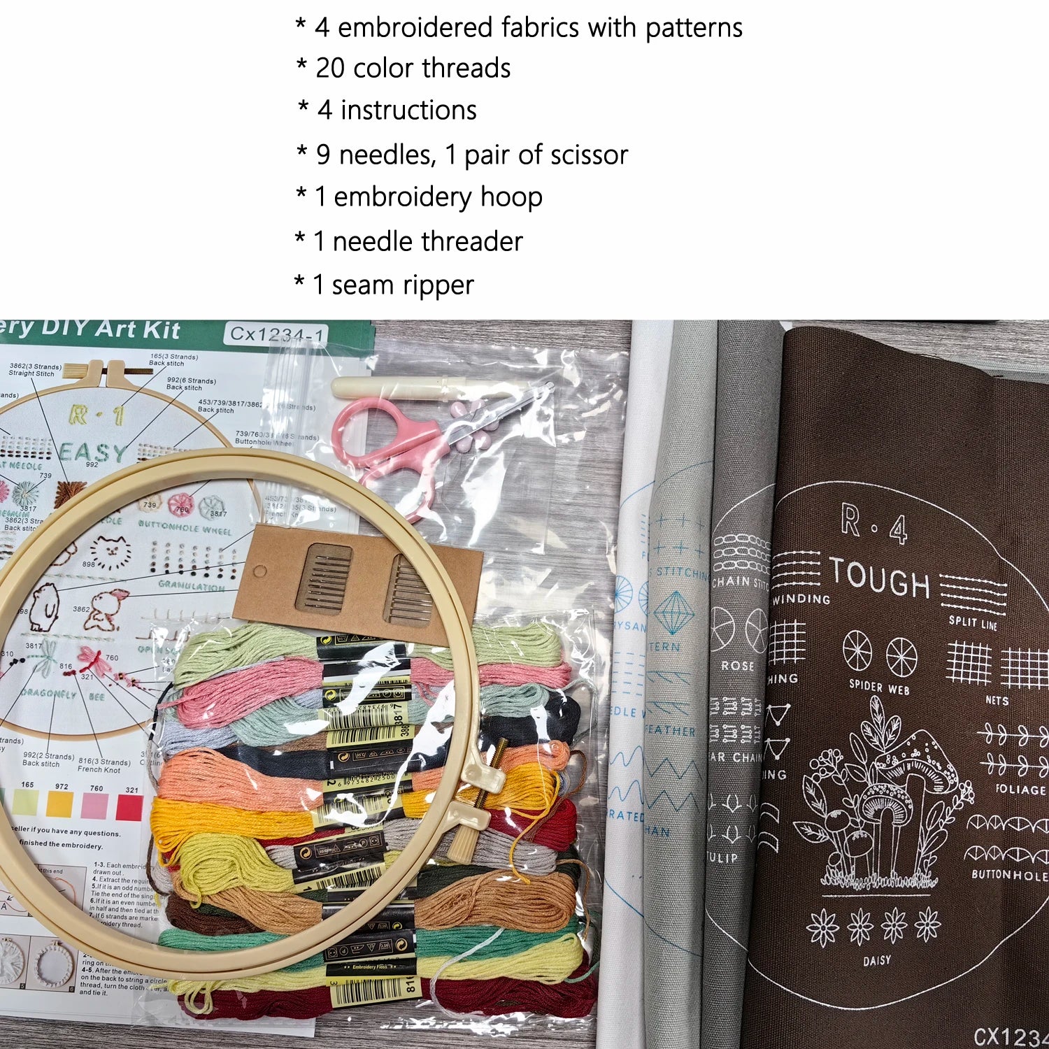 4-Stage Beginner Embroidery Learning Kit Kits For Stitchers