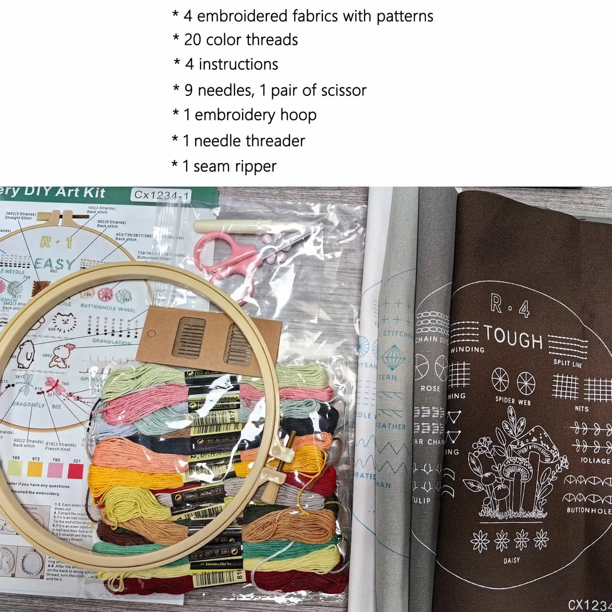 4-Stage Beginner Embroidery Learning Kit Kits For Stitchers
