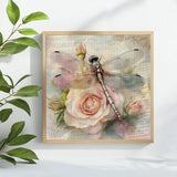 Vintage Dragonfly & Blush Rose Cross Stitch Kit Kits For Stitchers