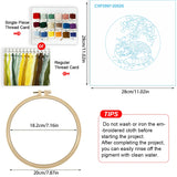 Sleeping Cat with Bird Embroidery Starter Kit – DIY Cute Animal Sewing Art Set for Beginne