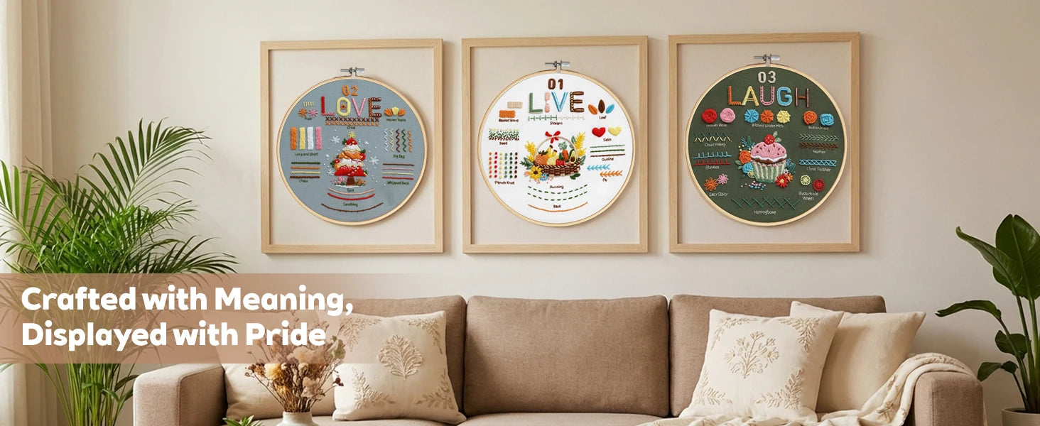 Love, Laugh & Live Beginner Embroidery Kit Kits For Stitchers