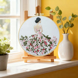 Floral Lady Hand Embroidery Kit The Stichers Heavane