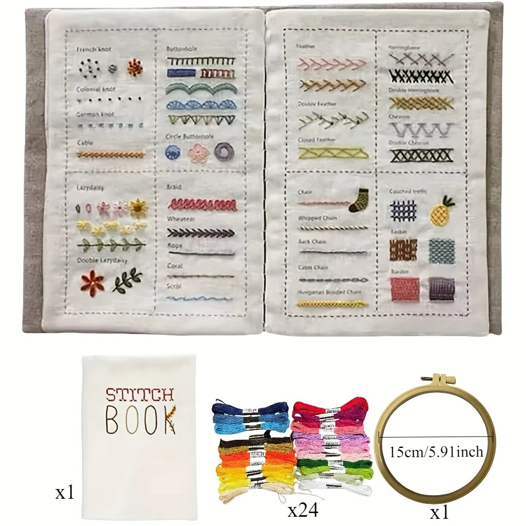Embroidery Stitch Practice Book Kits For Stitchers