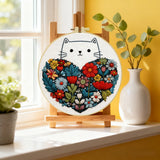 Christmas Embroidery DIY Kit – Holiday Stitching Kit with Hoop, Pattern & Threads