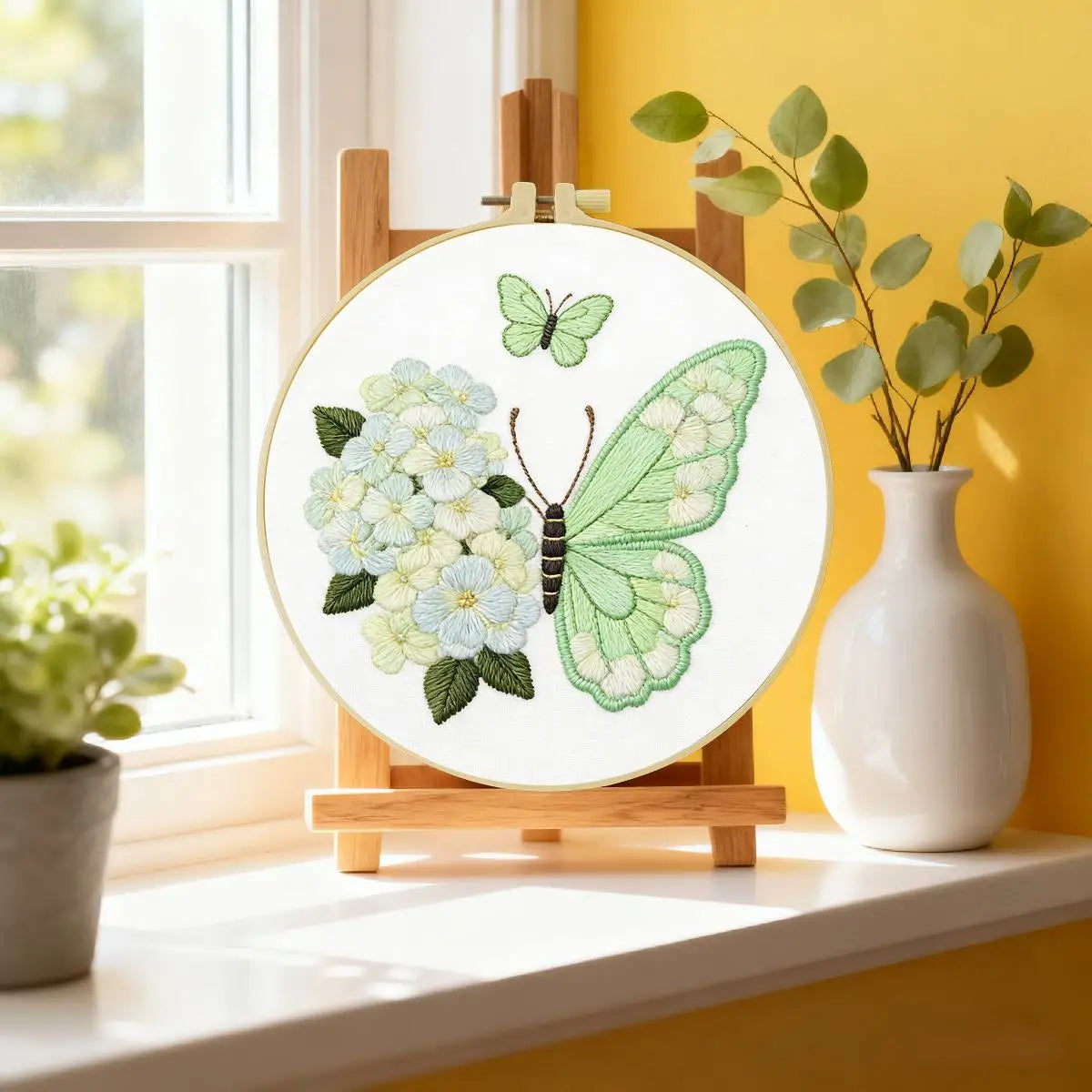 Hydrangea & Butterfly Embroidery Starter Kit
