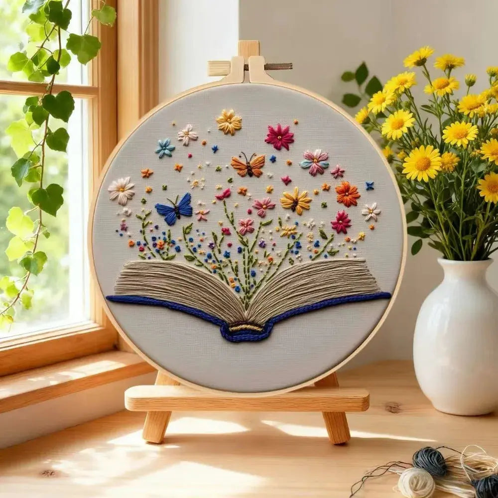 Blooming Book Hand Embroidery Kit The Stichers Heavane