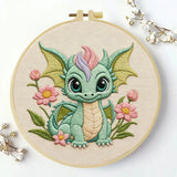 Baby Dragon Embroidery Kit 🐉🌸 Kits For Stitchers