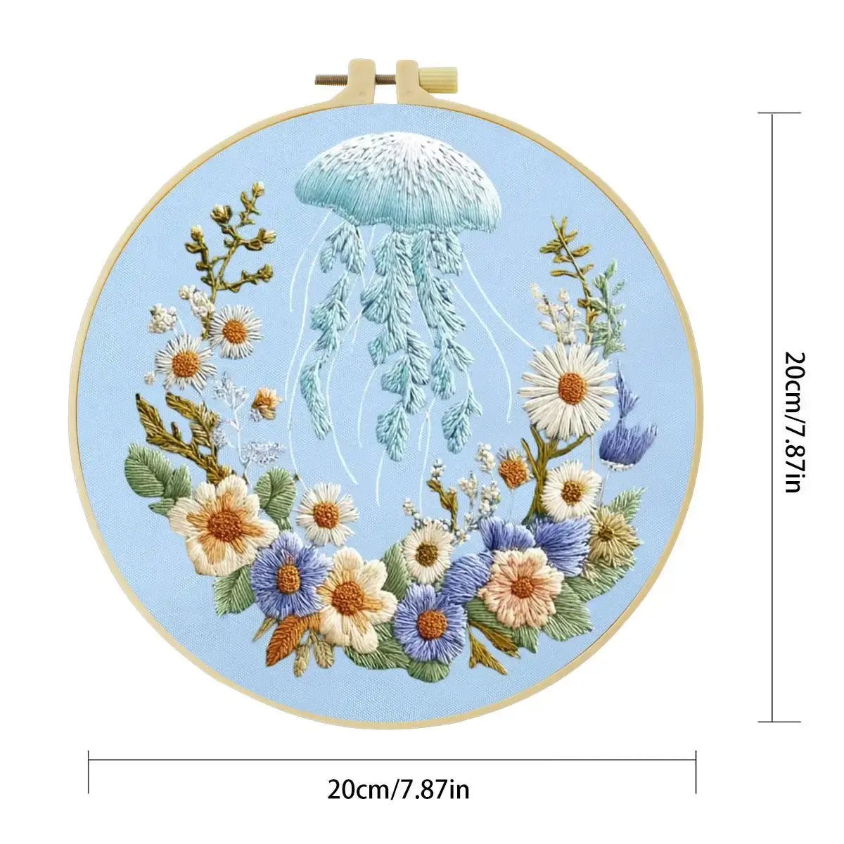 Moonlit Jellyfish Floral Embroidery Kit ๐๐ชผ๐ผ Kits For Stitchers