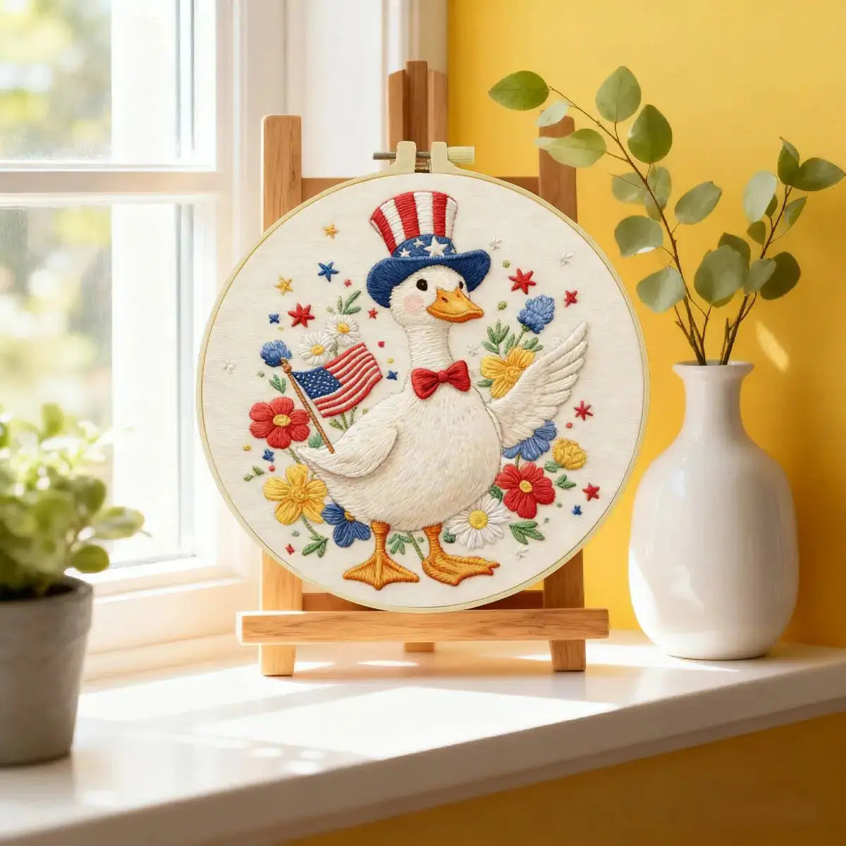 Patriotic Parade Goose Embroidery Kit Kits For Stitchers