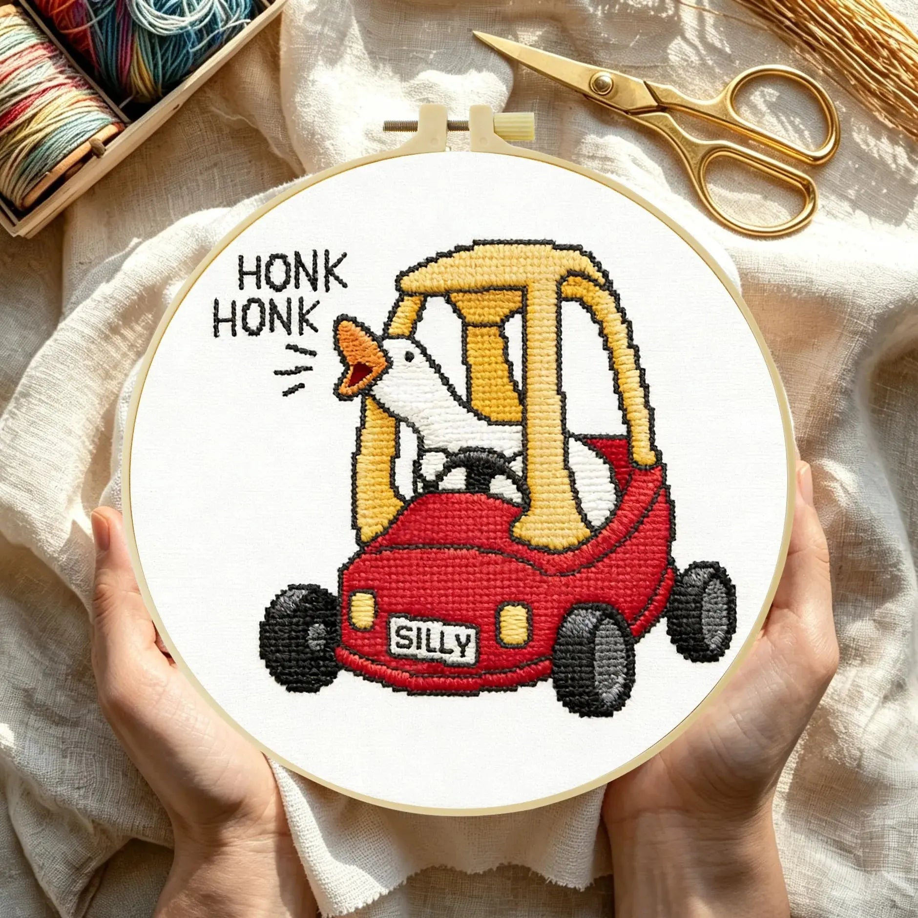 Silly Goose Driver Embroidery Kit Kits For Stitchers