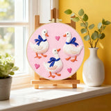 Cute Goose Family Embroidery Kit – DIY Animal Hoop Art for Beginners & Kids Craft Lovers