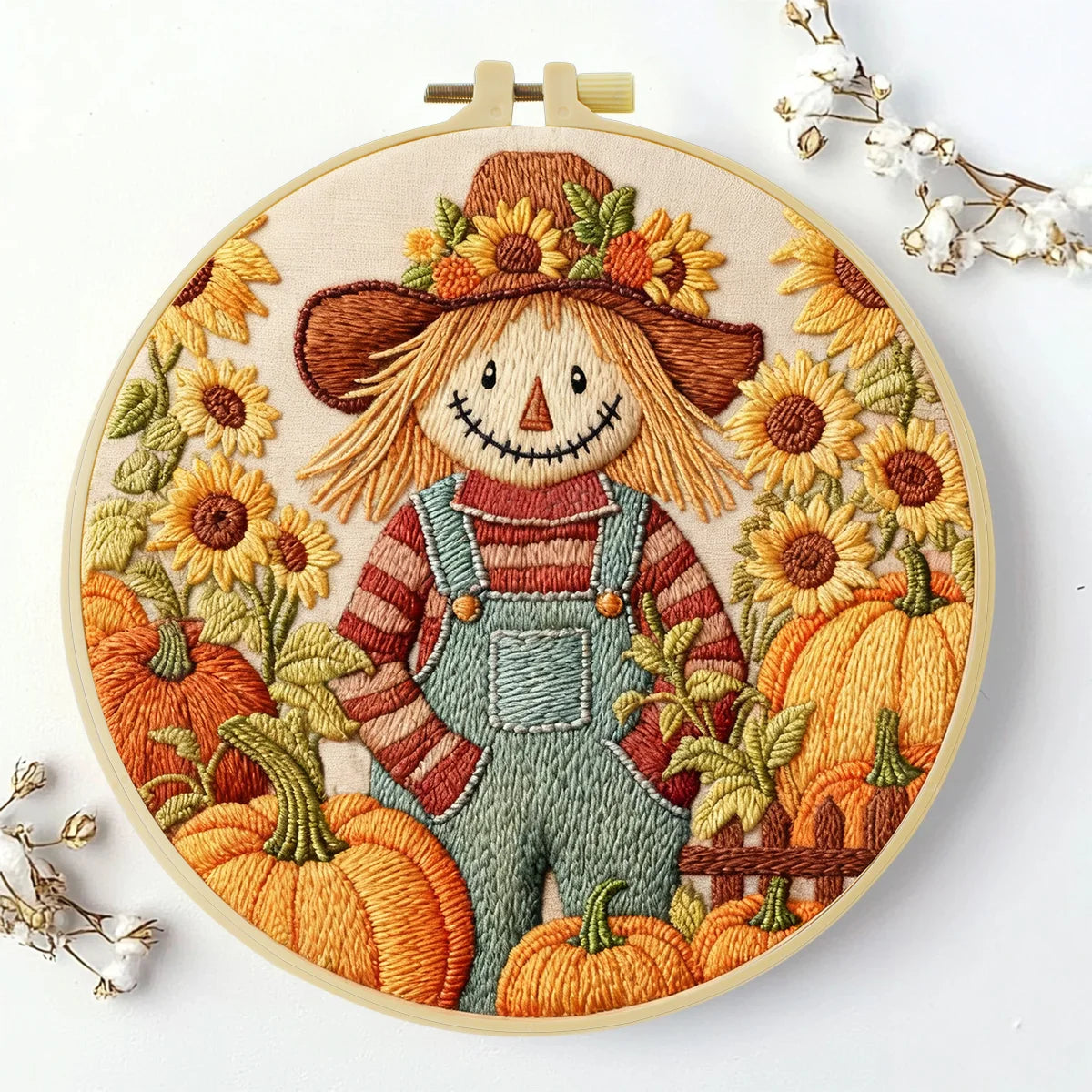 Lavender Field Embroidery DIY Kit – Beginner Floral Stitching Kit with Hoop & Pattern