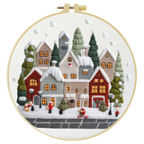 Highland Cow Embroidery DIY Kit – Farmhouse Animal Beginner Stitching Kit with Hoop & Pattern