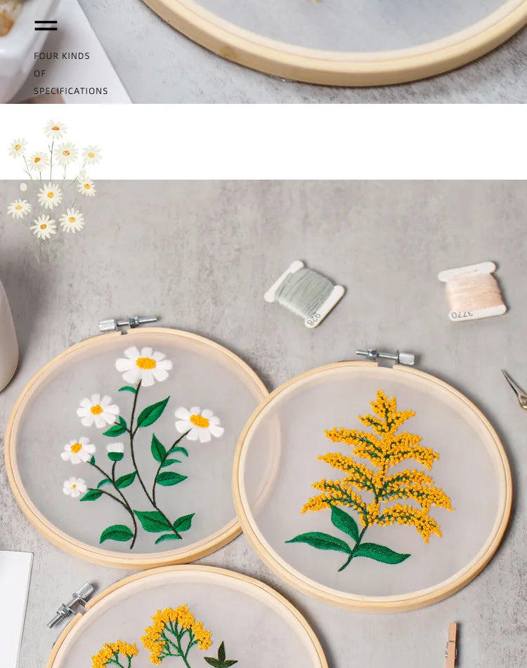 Transparent Double-Sided Flower Embroidery Starter Kit