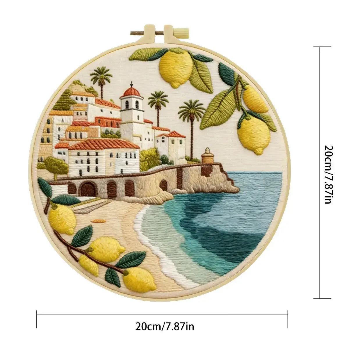 Mediterranean Lemon Coast Embroidery Kit Kits For Stitchers