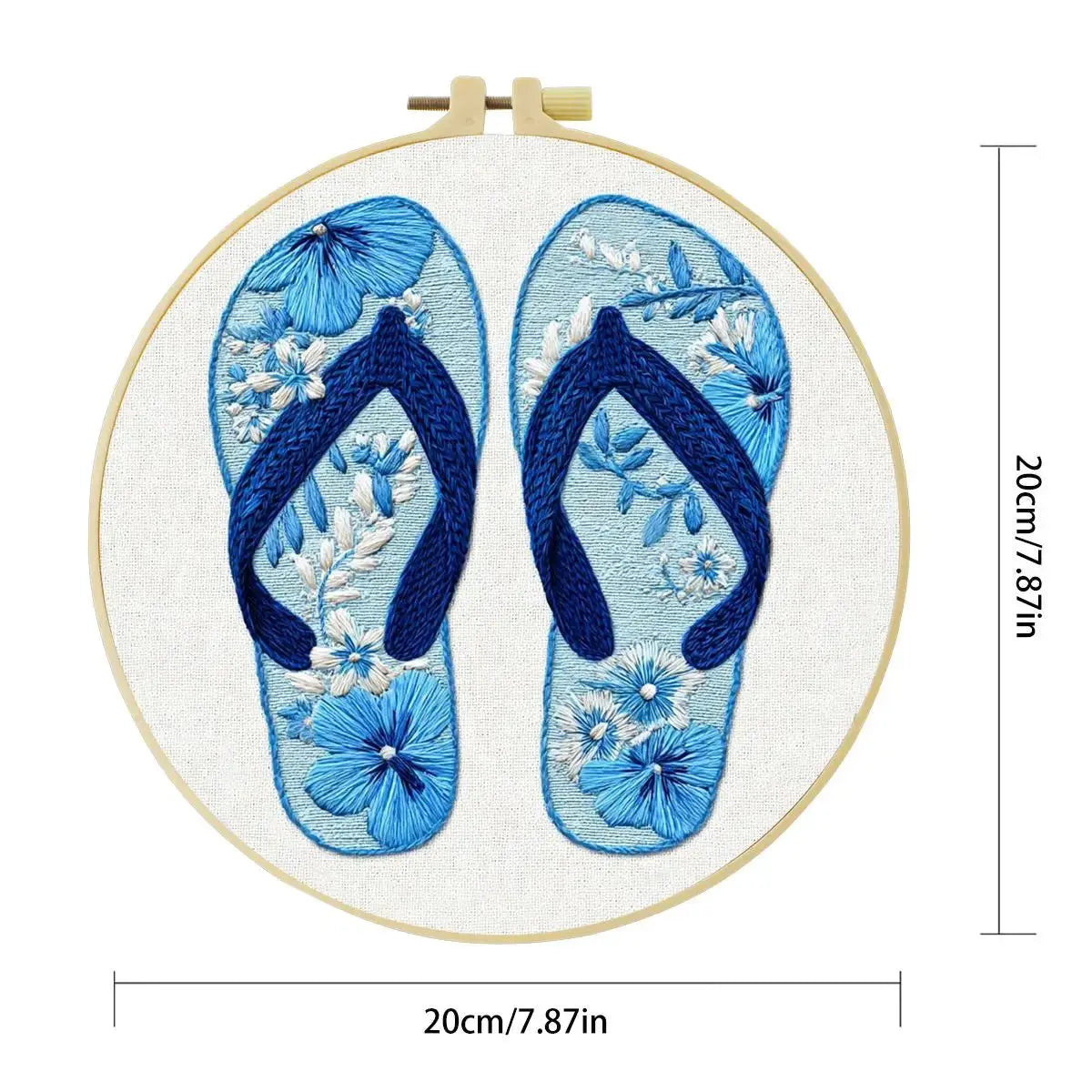 Coastal Blue Flip-Flops Embroidery Kit 🌊🩴 Kits For Stitchers