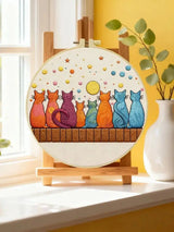Moonlit Cat Gathering Embroidery Kit 🐈🌙✨ Kits For Stitchers