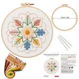 3-Piece Beginner Floral Embroidery Kit Set Kits For Stitchers