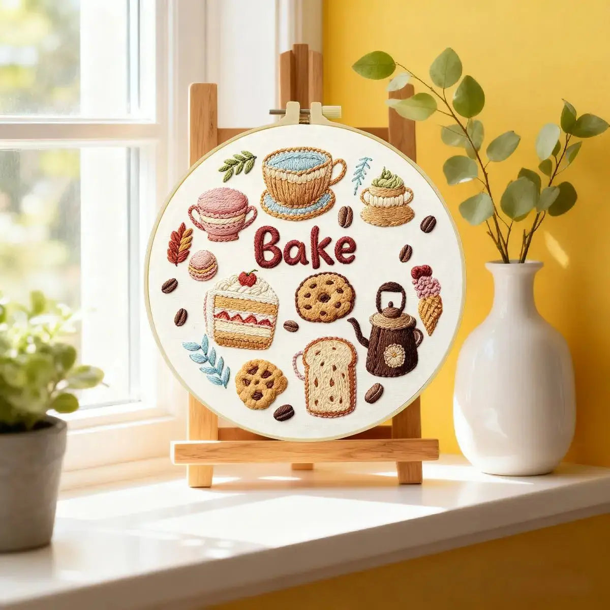 Cozy Bake & Coffee Embroidery Kit Kits For Stitchers