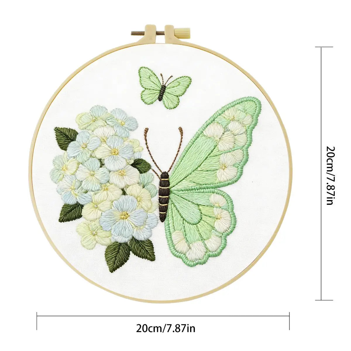 Hydrangea & Butterfly Embroidery Starter Kit