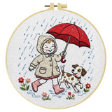 Rainy Day Puppy Walk Embroidery Kit ☔🐶❤ Kits For Stitchers