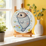 Cute Baby Seal Embroidery Kit – Kawaii Ocean Animal DIY Hand Embroidery Set Kits For Stitchers