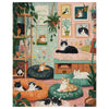 Cozy Cat Lounge Cross Stitch Kit 🐱🌿🏡