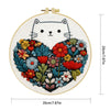 Christmas Embroidery DIY Kit – Holiday Stitching Kit with Hoop, Pattern & Threads