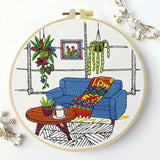 Cozy Living Room Embroidery Kit 🧵🏡