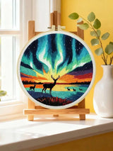 Northern Lights Deer Embroidery Kit Kits For Stitchers