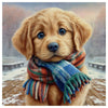Winter Puppy with Plaid Scarf Cross Stitch Kit 🐶❄️🧣