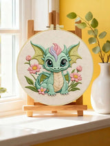Baby Dragon Embroidery Kit 🐉🌸 Kits For Stitchers