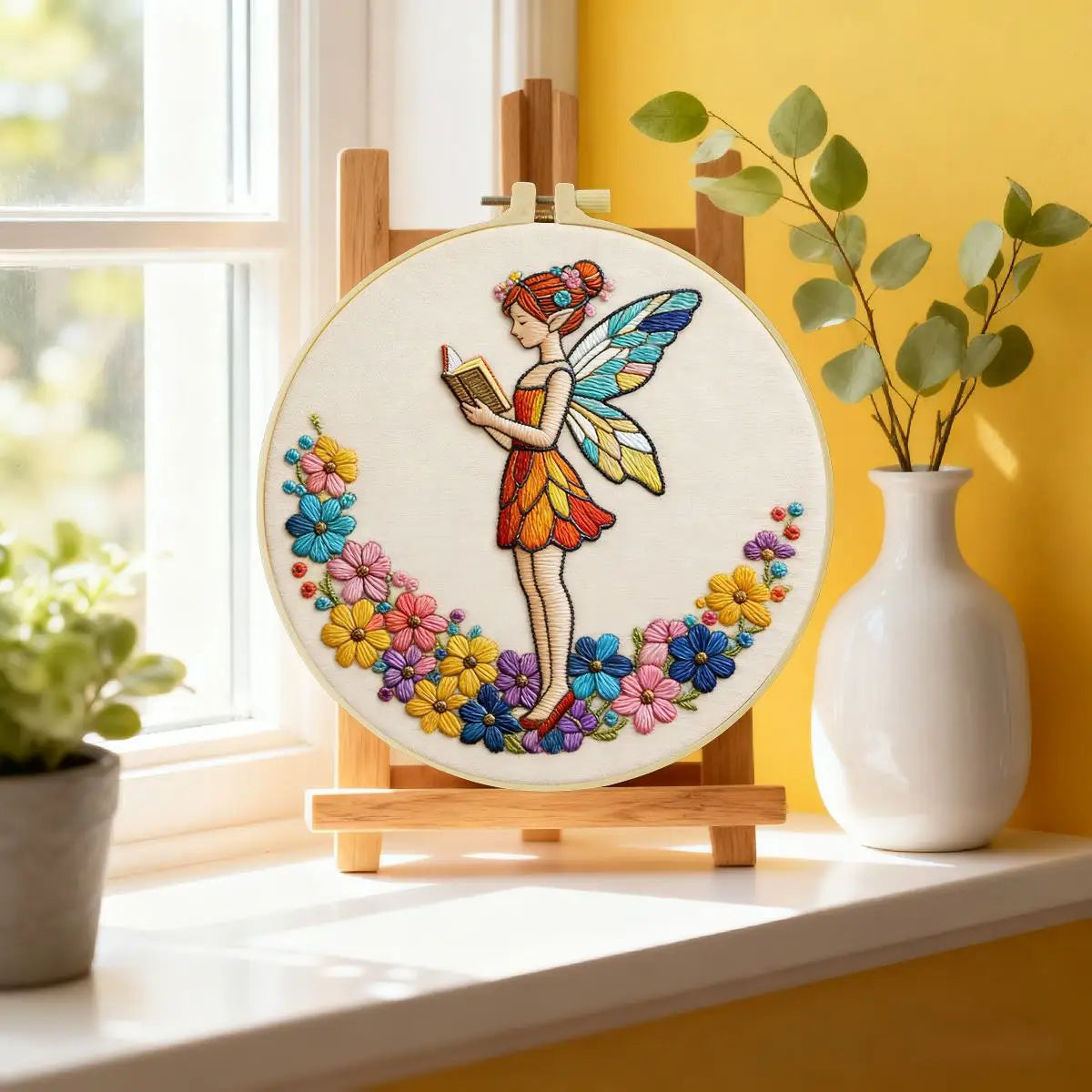 Fairy Embroidery Kit for Beginners – DIY Fantasy Hand Embroidery Hoop Set